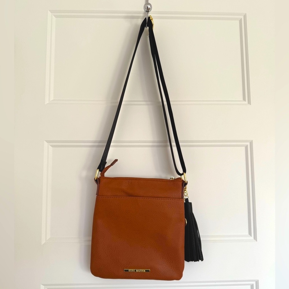 STEVE MADDEN BROWN LEATHER CROSSBODY BAG